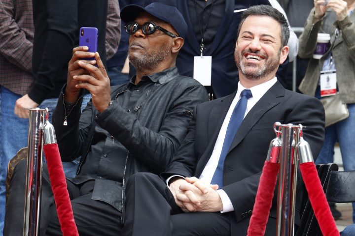 Samuel L. Jackson and Jimmy Kimmel at Lionel Richie Hand And Footprint Ceremony held at the TCL Chinese Theatre in Hollywood, USA.
