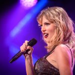 New York, NY, USA - December 13, 2019: Taylor Swift performs at the 2019 Z100 Jingle Ball at Madison Square Garden.